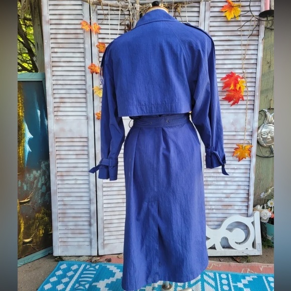 CYCLONE Vintage trench coat, double lined, royal blue - Picture 9 of 10